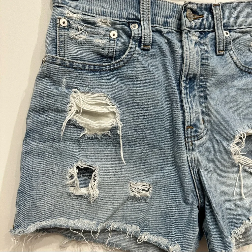 MADEWELL The Perfect Jean Short Distressed Ripped High Rise Cut Off Frayed Sz 24
